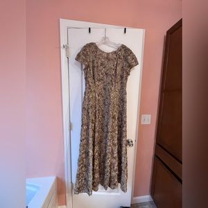 Women’s size 16 sequins dress. Floor length. It is an Alexander Evening dress.